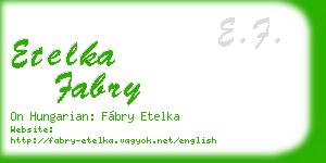 etelka fabry business card