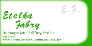 etelka fabry business card